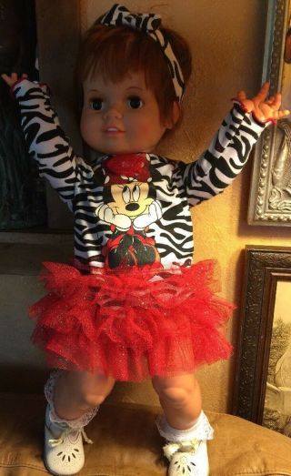Ideal Baby Crissy Doll 1970s Large Disney Clothing Minnie Mouse Big Old 6