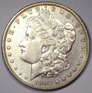 1892 - S Morgan Silver Dollar $1 - Au Details - Luster - Rare Date