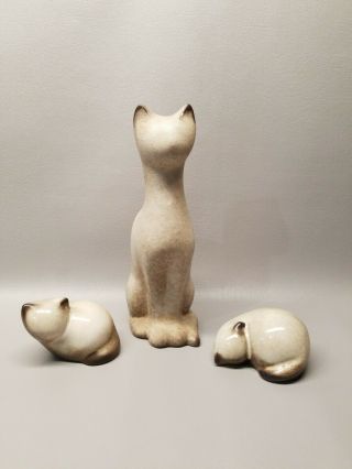 Vintage Howard Pierce Large Sitting Cat Figurine Family California Pottery 11 "