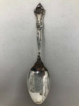 Reed & Barton Sterling Silver Souvenir Spoon Carnegie Library Newton Kansas