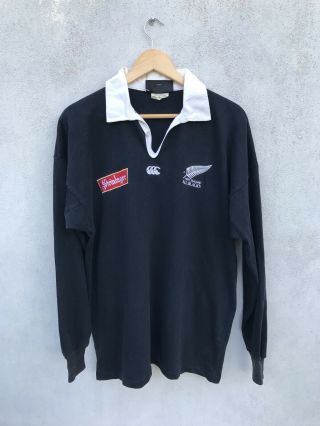 Vintage Canterbury Steinlager Newzealand All Black Rugby Union Shirt