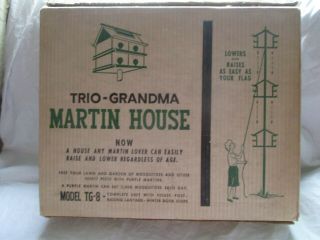 Nib Nos Vintage Trio Grandma Tg - 8 Purple Martin Bird House Enamel Aluminum Htf