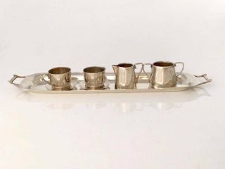 1905 Antique Solid Silver Miniature Tea Service (r3038)