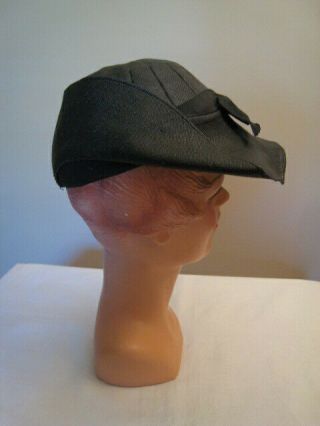 Vintage 1930 ' s I.  Magnin Black Straw Hat NRA Label 3