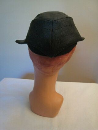 Vintage 1930 ' s I.  Magnin Black Straw Hat NRA Label 4