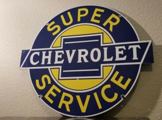 Vintage Chevrolet Porcelain Gas Auto Service Station Pump Plate Sign