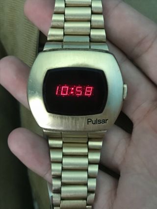 Pulsar P2 1973 Led Digital Watch 14k Gold Filled