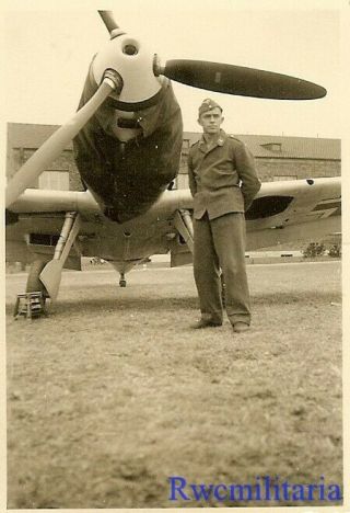 Best Luftwaffe Airman Posed In Front Of Me - 109 Fighter Plane On Airfield