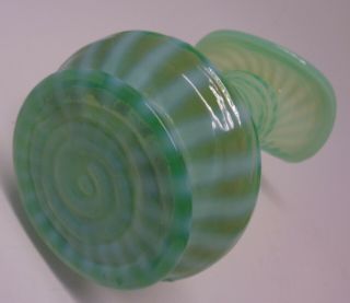 Fenton Green Spiral Optic Swirl Jack In The Pulpit Vase Vintage Opalescent 186 3
