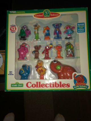Vintage 1997 Limited Edition Tyco Sesame Street 13 Pvc Figures In The Box