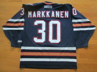 Jussi Markkanen Edmonton Oilers Jersey Size Large Ccm Air Knit Vintage