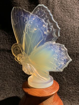 Vintage 1930s Large Sabino France 6 " Glass Butterfly Hood Ornament Car Mascot