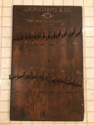 J H Williams The Wrench People Display Board Vintage Old Wood Peg Handtool Store