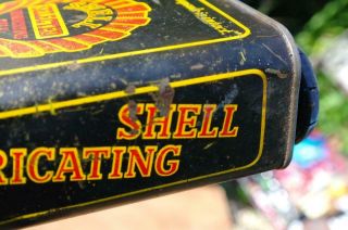 Vintage 1930 ' s SHELL MEX Half Gallon Lubricating Oil Tin Can With Snap Cap RARE 11