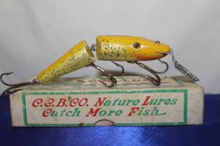Vintage Old Wood Fishing Lure Creek Chub Jointed Pikie W/ Box