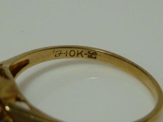 DESIGNER SIGNED 10K YELLOW GOLD OVAL COLOR CHANGE WOMENS RING BAND SIZE 5.  5 4