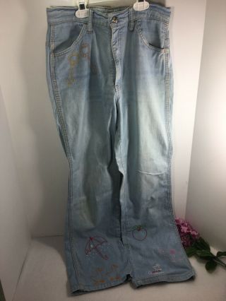 1970’s Levi’s Jeans Vintage Rare Embroidery Light Wash