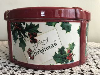 Williams Sonoma Christmas Vintage Postcard Cookie Jar 6