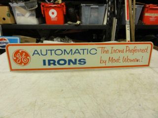 Vintage Ge Automatic Irons Advertising Sign Appliances