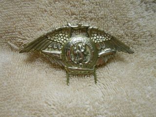 Wwii Era Hayward Sterling Winged St Christopher Pin With Airplane,  Train & Car