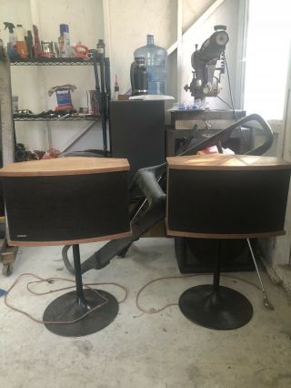 Vintage Bose 901 Series V Direct/reflecting Speakers With Tulip Stands