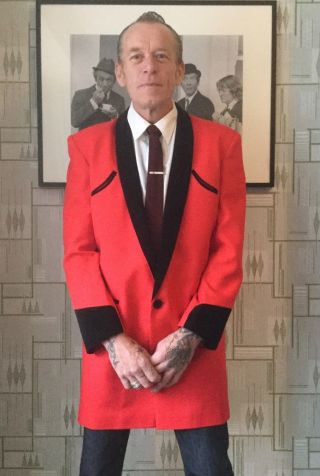 Teddy Boy Drape Jacket In Red 1950s Rock ‘n’ Roll.  Most Sizes Traditional Tailor
