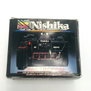 Nishika N8000 35mm Quadrascopic Stereo 3d Lenticular Camera Quadara Vintage
