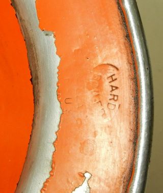 VINTAGE silver ALUMINUM Painted Orange BULLARD 502 Hard Hat IRONWORKER 5