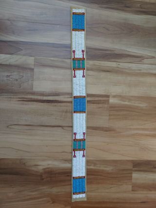 Native American Glass Beaded Strap 29 " X 2 1/4 " Vintage