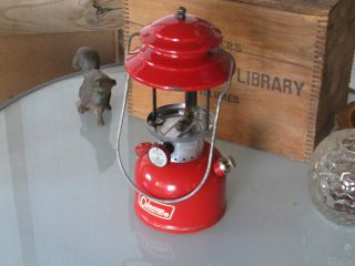 1969 Vintage Red Coleman 200a Single Mantle Lantern Sunshine Of The Night