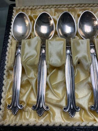 Set of 12 Danish Sterling Demitasse Spoons by Carl M.  Cohr Denmark 3 1/2 