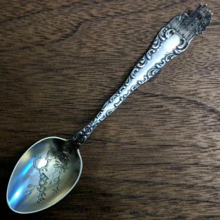 Sewanee Tn Sterling Souvenir Spoon - Wood & Hughes - All Saints Chapel Gold Wshd