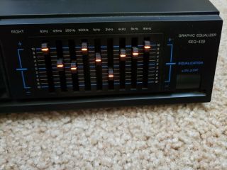 Vintage Sony SEQ - 430 9 - Band Stereo Graphic Equalizer Spectrum Analyzer 5