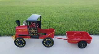 Vintage Casey Jones Cannon Ball Express Train Peddle Car Restored With Trailer