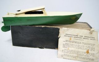 Vintage Jetcraft Derwent Steam/hot Air Engine Model Pond Boat Tinplate Speedboat