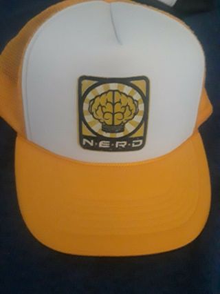 Rare Vintage 2001 - 03 N.  E.  R.  D Yellow Trucker Hat 100 Authentic Pharrell