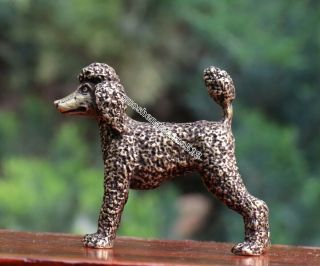 Pure Bronze Chinese Zodiac Animal Teddy Bear Poodle Pet Dog Art Deco Sculpture
