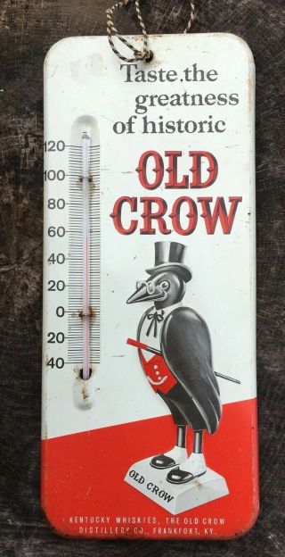 Vintage Old Crow Whiskey Thermometer Frankfort Kentucky Distillery