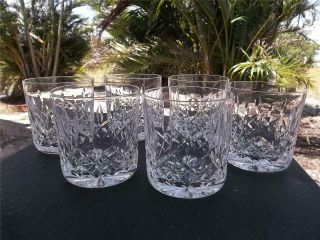 6 Vtg Waterford Crystal Lismore 9oz Old Fashion Glasses Tumblers Minty