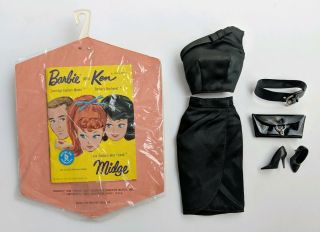 Vintage Barbie Black Pak Blouse And Skirt Plus Accessories