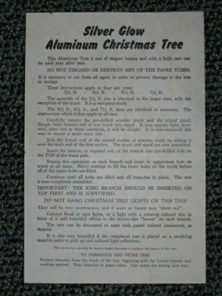 Vintage 135 Branch 7.  5 ft.  SILVER GLOW ALUMINUM CHRISTMAS TREE 1960 ' s 3