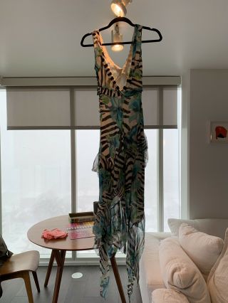 Roberto Cavalli Printed Dress Size 38 Vintage From 2000’s Us Size 8