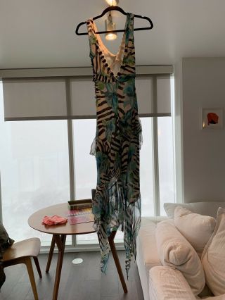 Roberto Cavalli Printed Dress Size 38 Vintage From 2000’s US Size 8 2