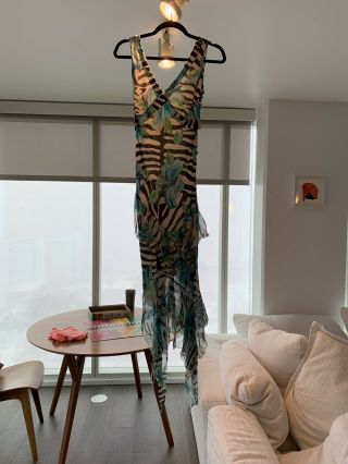 Roberto Cavalli Printed Dress Size 38 Vintage From 2000’s US Size 8 5
