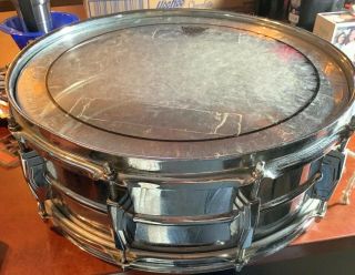 Early Vintage Ludwig Snare Drum W/ Emblem & Parts (6”x14”) Great Shape