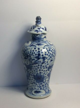 19th C Qing Antique Chinese Blue & White Lidded Vase as seen 2