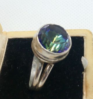 5ct Color Change Alexandrite & Sterling Silver Ring Modernist Vintage Jewelry 3