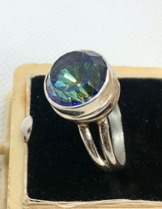5ct Color Change Alexandrite & Sterling Silver Ring Modernist Vintage Jewelry 4