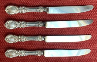 Set of four (4) Reed & Barton Sterling Silver Francis Dinner Knives - No Mono 2