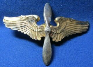 Wwii Army Air Forces Aaf Cadet Full Size 3 Inch Wings Badge